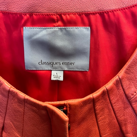 Classiques Entier Red Leather Jacket  size L - Picture 3 of 15